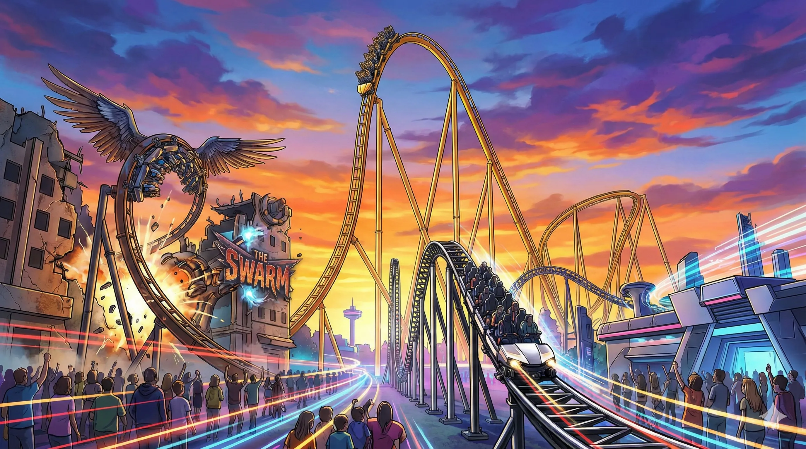 Thorpe Park park illustration