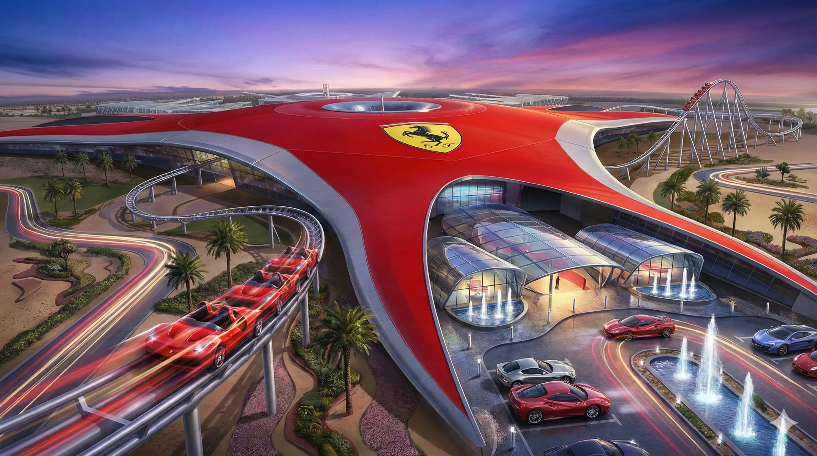 Ferrari World Abu Dhabi park illustration